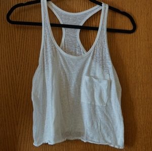 white cropped tank top